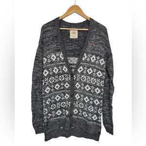 Hollister Fair Isle Button Front Long Cardigan - Size M